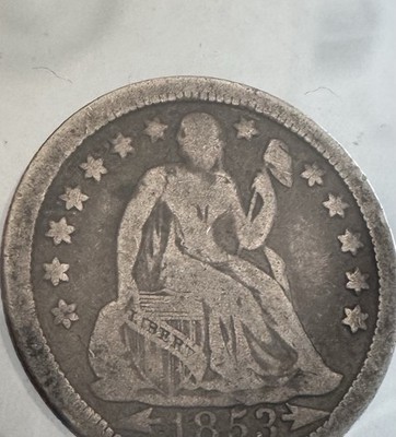 1853 Seated Liberty One Dime 10c Arrows | Silver .900 172 Yrs - Only 3 Yr Type!