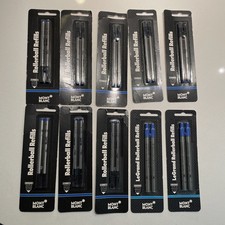 Original Vintage Mont Blanc West Germany NOS 20x Rollerball Pacific Blue Refills