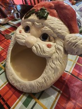 Santa Claus Head, Plastic, Vintage. 11" L x 9" W.
