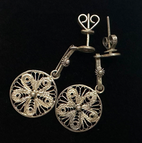 Daisy Enamel Charm Drop Earrings – Gold Plated 925 Fish Hooks, Handmade Floral