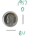 Coin United States 10 Cents (Roosevelt) 1957 D KM195, ASW .0723