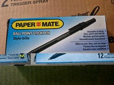 Vtg 1995 Paper Mate Ball Point Stick Pen 333-11 Medium Point Black 12ct New Open