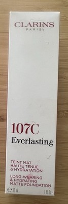 Clarins Everlasting Foundation + 107C Beige Full Coverage Matte Liquid 1 fl oz