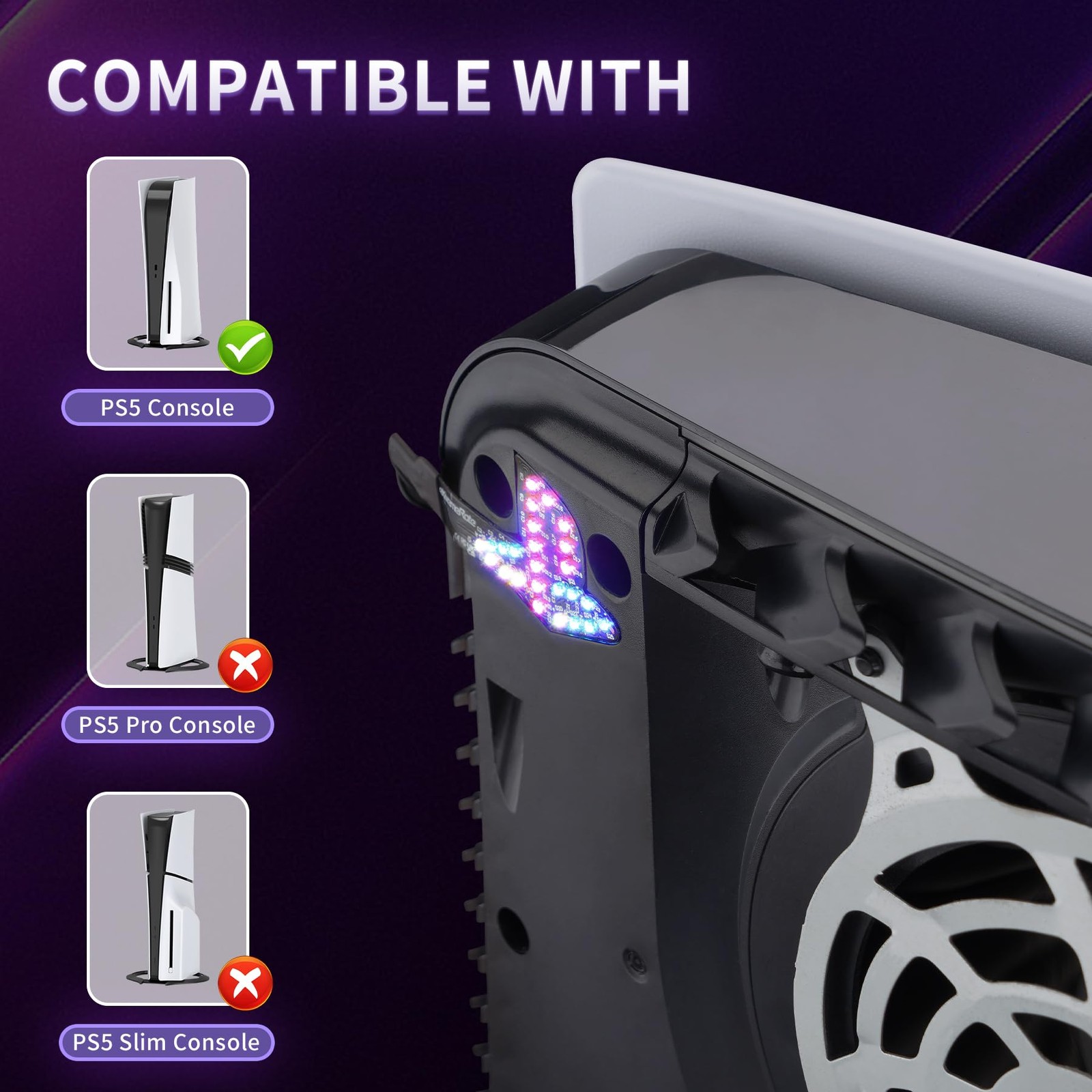Logo LED pour PS5 pour remplacer l'éclairage classique de votre console