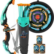 Kids Bow and Arrow Set, LED Light Up Archery Toy Set with 9 Suction Cup