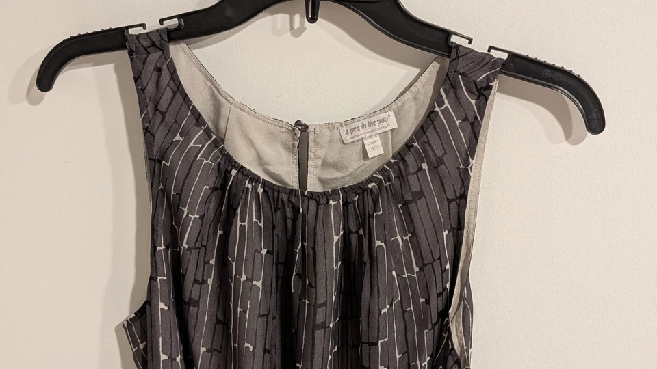 Sleeveless Maternity Belted Shift Dress by A Pea In The Pod, Gray, Size L - Image 2 of 4