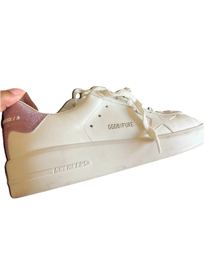 White And Pink Glitter Golden Goose Pure Star Sneakers Size 39 Or 9 Womens - Image 4 of 4