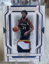 Joel Embiid 23-24 National Treasures 3 Color Game Worn Patch /25 🔥🔥🔥
