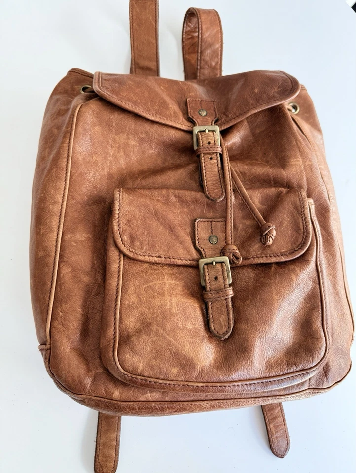 Mochila Polo Sport vintage EE. UU. 67 cuero con cordón Ralph Lauren Foto 3 de 4