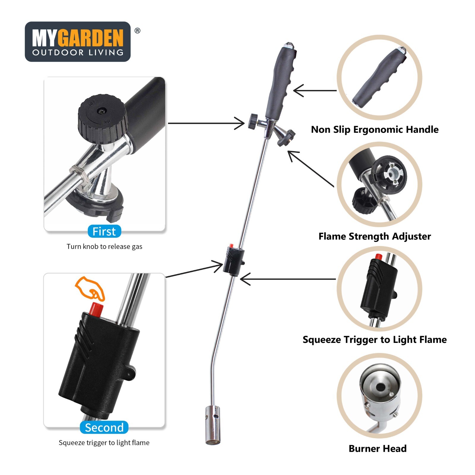 Weed Burner Moss Killer Wand Butane Gas Blowtorch Garden Outdoor Weeds