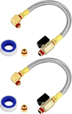 2 Pack Extended Tank Drain Valve Assembly Kit for Air Compressor, Including 10 I