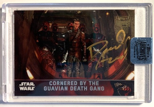 2018 Star Wars Chrome Archives Auto Gold David Acord Cornered Guavian Gang #1/4