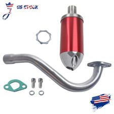 Red 3/4" Threaded Aluminium Exhaust Muffler For 212cc GX200 Go Kart Mini Bike