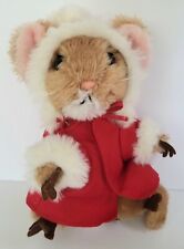 VINTAGE DAKIN MERRY MOUSE HOLIDAY PLUSH FUR TRIMMED COAT AND HAT 1981 KOREA