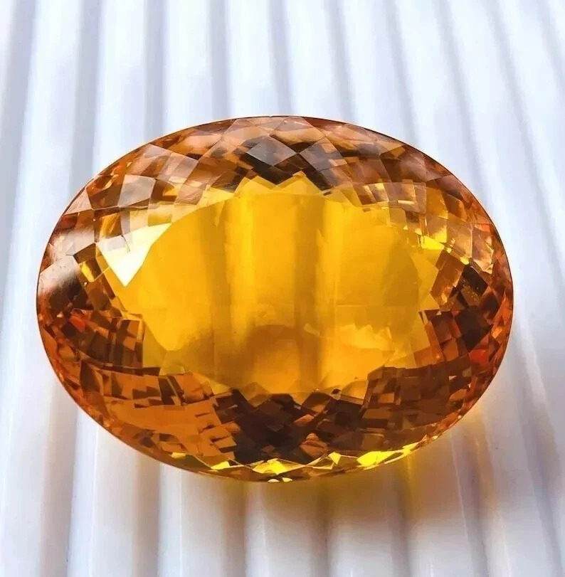 EGL Certified Natural 200+ Ct Oval Cut Yellow Topaz Brazilian Loose Gemstone - Image 4 of 4