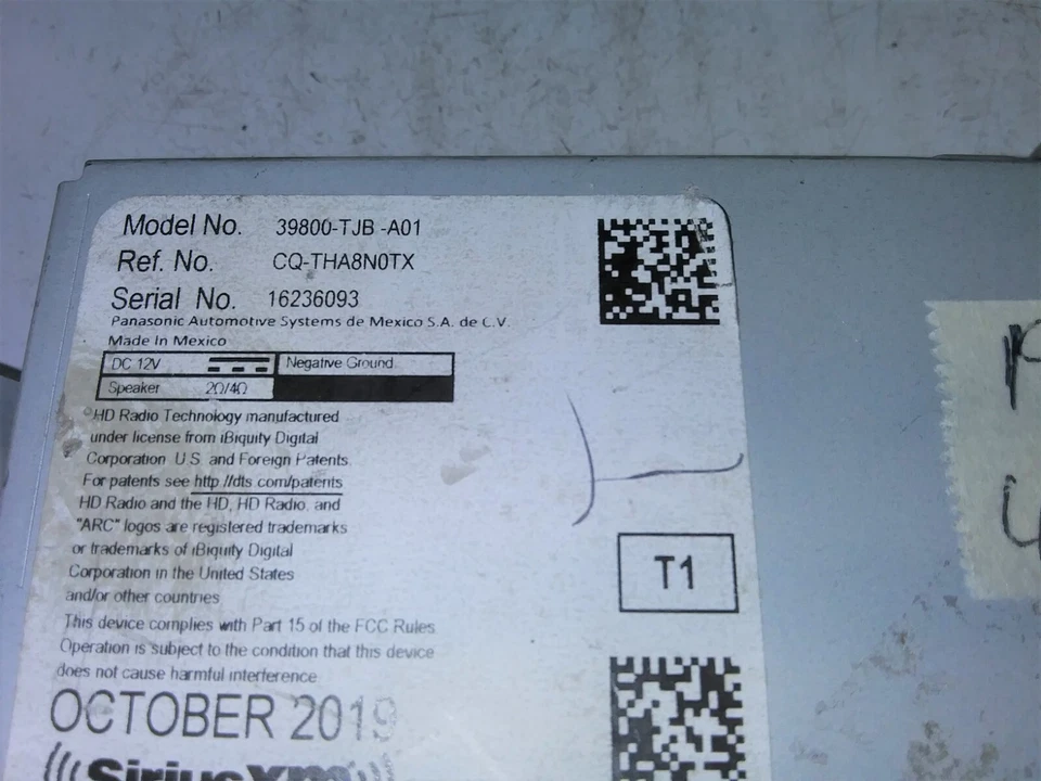 2019-2020 Acura RDX Satellite Radio Receiver 39800-TJB-A01 - Image 2 of 4