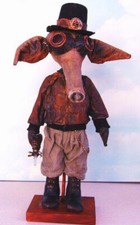 Cloth Folk Art Doll Pattern "Steampunk Aardvark" by Susan Barmore