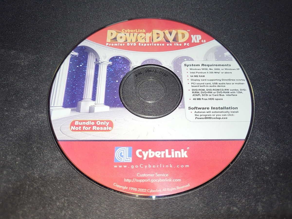 CyberLink Power DVD XP 4.0 PC Windows software LN PERFECT