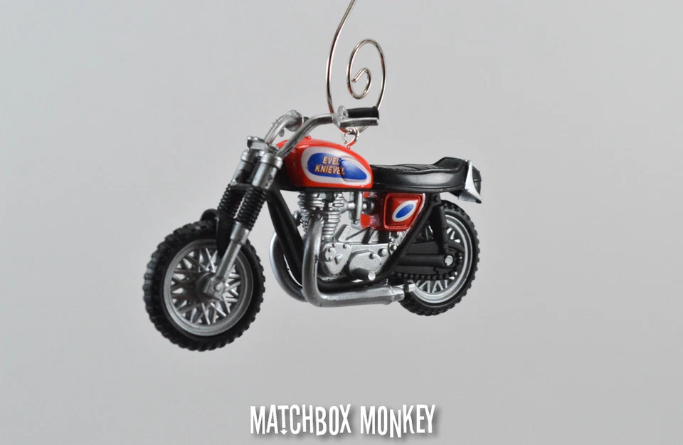 Evel Knievel Triumph T120 Caesar's Palace Motorcycle Jump Christmas Ornament  - Image 3 of 4