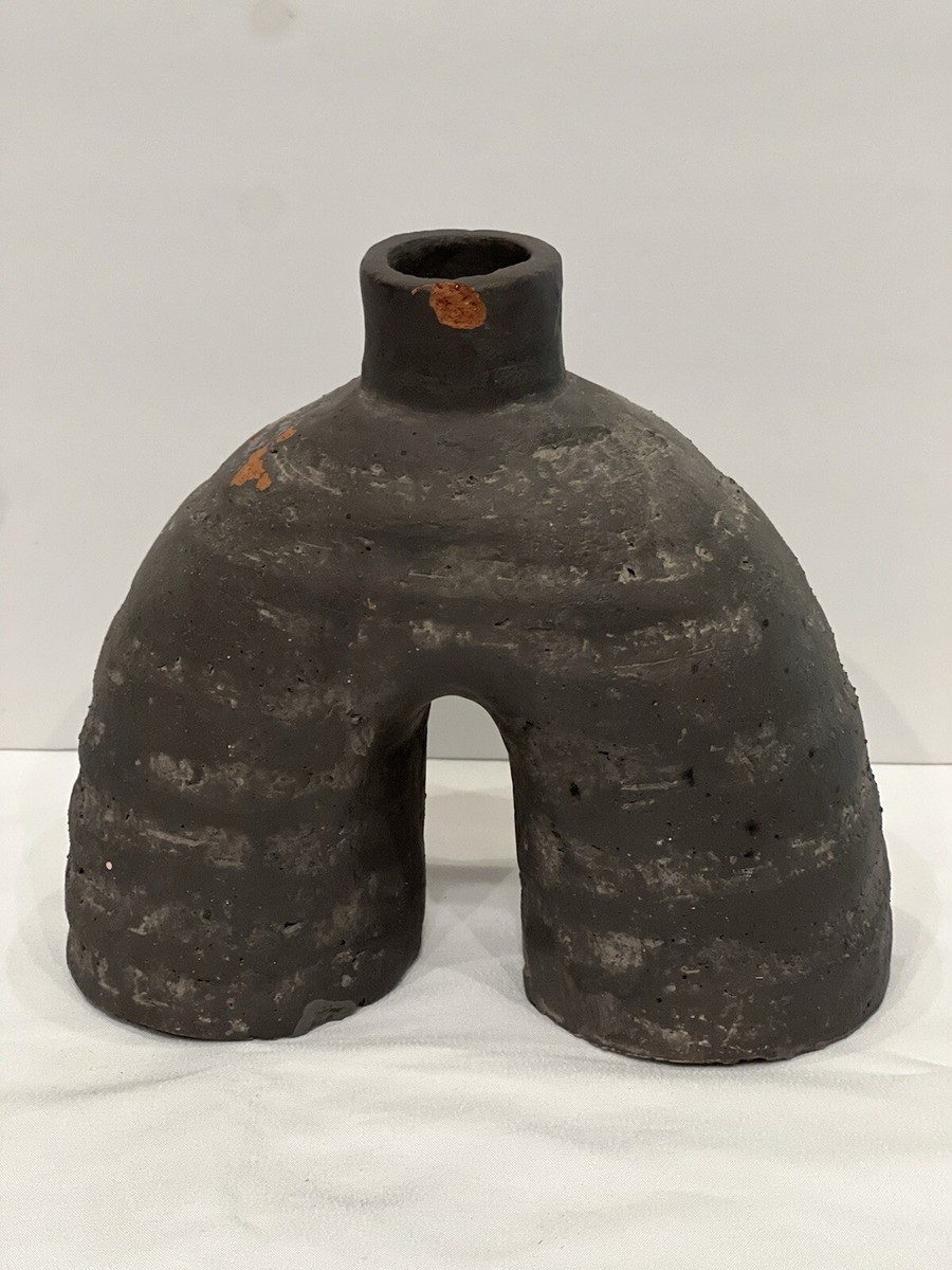 陶板 抽象ART vintage item 1990s Clay Rough Abstract Art Sculpture 6.5