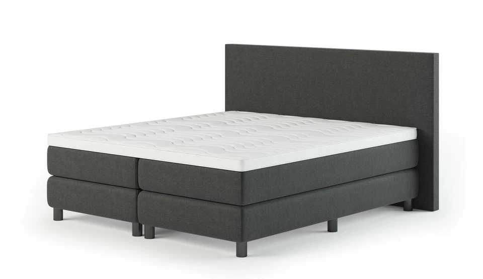 Boxspringbett 7 Zonen Taschenfederkern Florenz T anthrazit 180x200 inkl. Topper - Bild 3 von 4