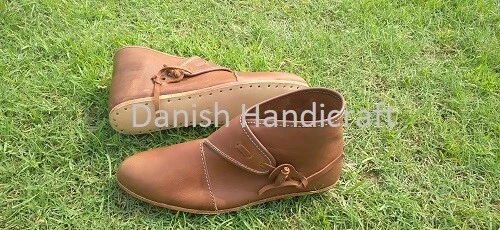 Medieval Era leather One button witn lace boots pair new unique footwear for uni - Image 4 of 4