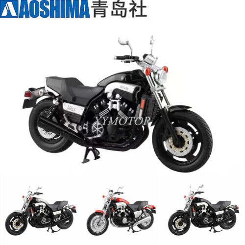 AOSHIMA 1/12 YAMAHA Vmax Locomotive Diavel Diecast Model Car Motorcycle Bike - Picture 1 of 17