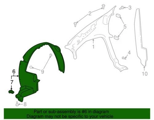 Conjunto de revestimiento de guardabarros delantero genuino GM 2002-2007 Buick Rendezvous CXL 10354741 Foto 2 de 2