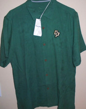 Cal Poly Mustangs  SILK Tommy Bahama button up embroidered shirt Medium NEW !