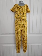 Nanette Lepore Girls 6X Yellow Floral Jumpsuit