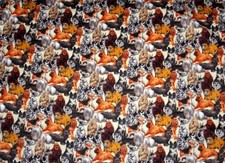 Collage Large Dog Breeds Vibrant Colorful Flannel Fabric 1.5Y OOP Early 2000s