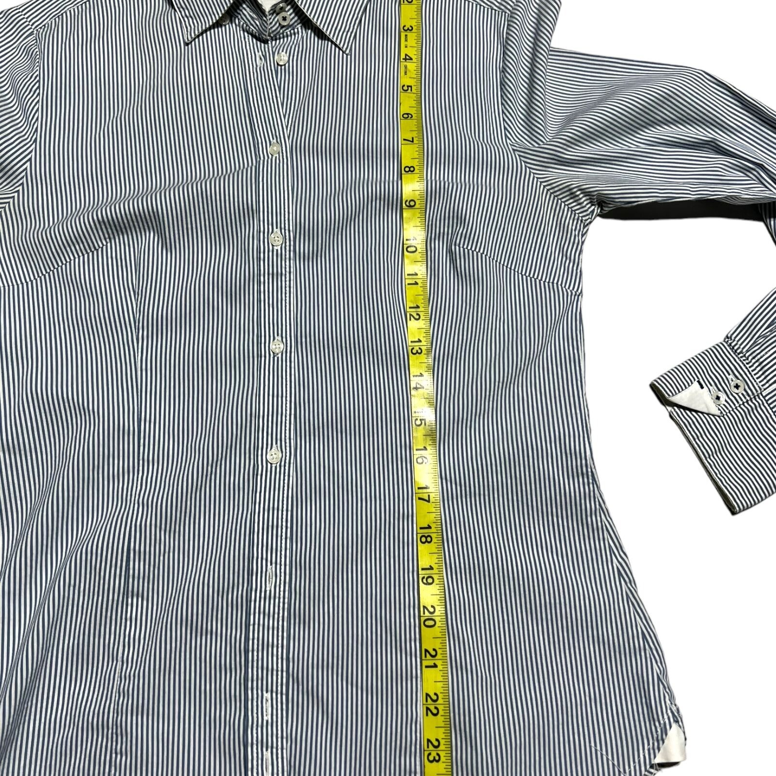 Zara Basic Women's Blue/White Button Front Shirt … - image 5