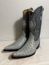 Aguila Real Cowboy Boots Exotic Leather Blue Genuine Ostrich Skin Men’s Sz 6.5