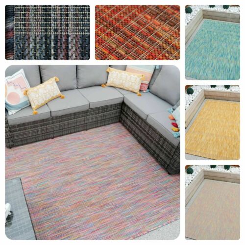 Multicolour Outdoor Rugs Large Durable Summer House Mats Waterproof Easy Clean - Picture 1 of 25