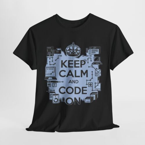 Keep Calm And Code On Gamer Coder Mind Games Heavy Cotton TShirt