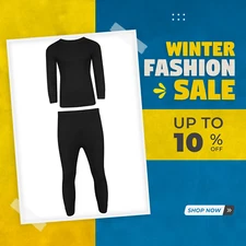 Men's Thermal Long Johns Long Sleeve Top Bottom Underwear Base Layer Warm Set