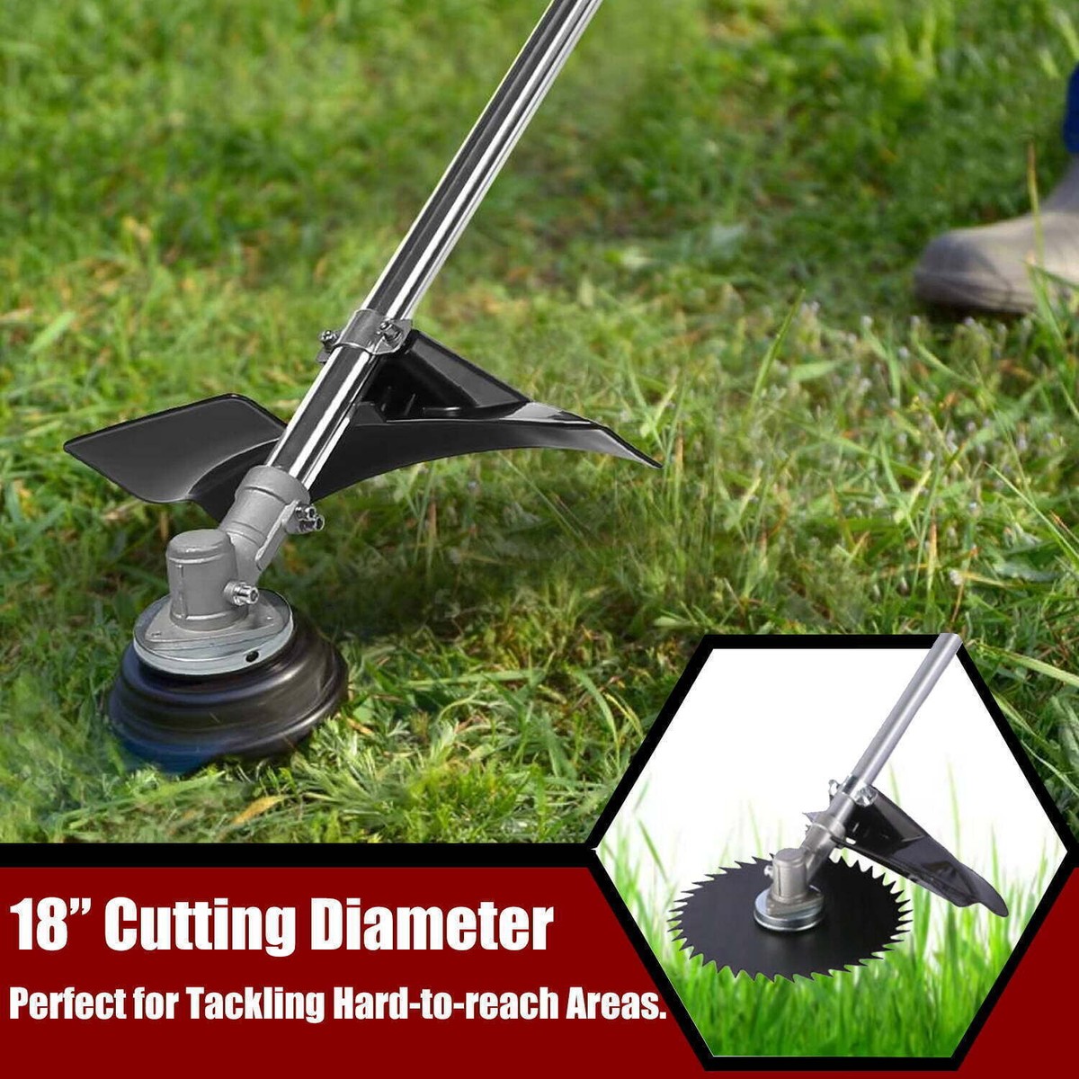 GRASS.S 58CC Gas Straight Shaft String Trimmer 2-Stroke Brush Cutter Lawn