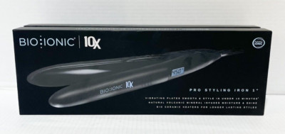 Bio Ionic 10X Pro Styling Iron 1''-Nano Ionic-with Vibrating Plates Brand New