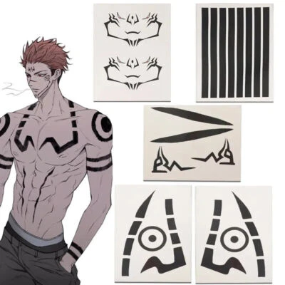 Anime Jujutsu Kaisen Stickers Cosplay Gojou Itadori Yuuji Toge Waterproof Tattoo