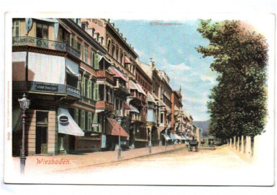 Litho Postcard Wiesbaden Wilhelmstraße around 1910