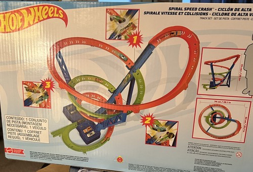 Hot Wheels Track Action Spiral Speed Crash One Size Multi NEW - Picture 4 of 4