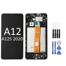 For Samsung Galaxy A12 SM-A125F A125U Display LCD Touch Screen Digitizer Frame