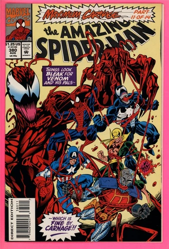 The Amazing Spider-Man #380 8.5 VF+ very fine VENOM CARNAGE Marvel comics