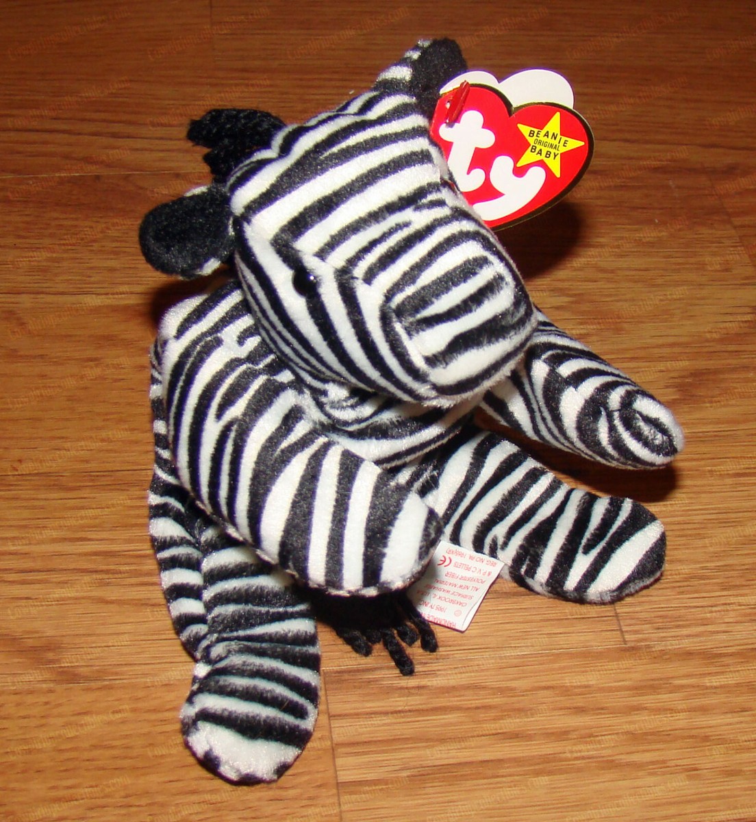 Ty Beanie Babies, ZIPPY the Zebra, December 24, 1995 - PVC Pellets