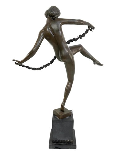 Pierre Lefaguays (1892-1962) Large Art Deco Bronze Dancing Woman signed - Picture 6 of 7