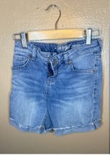 Girls Cat  Jack Rolled Cuff Cut Off Jean Shorts Size M 7/8