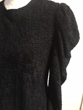 •ACCOLADE•Vintage Long Sleeves Midi Waffle Midi Dress Size 12 in Black