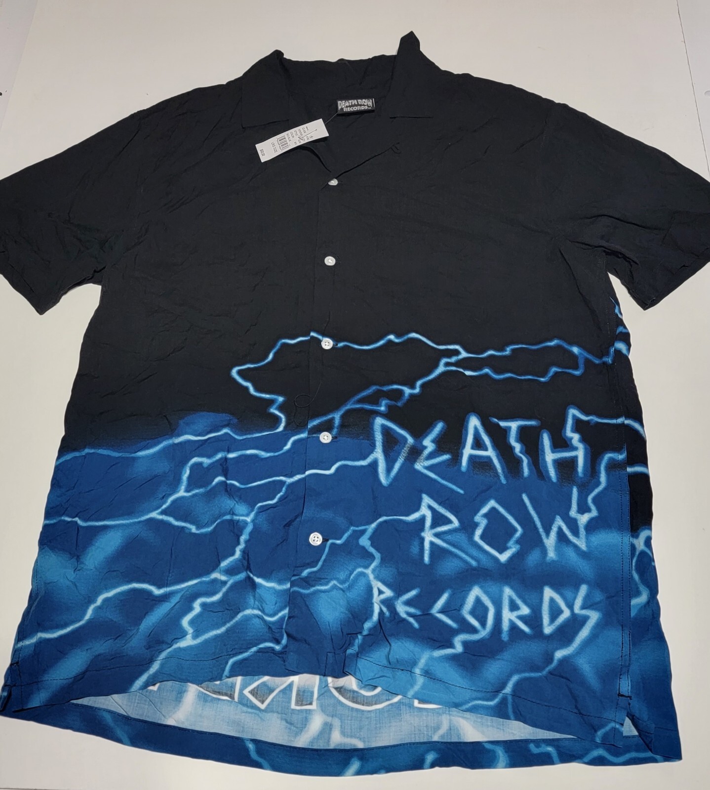 FILA Camicia abbottonata Death Row Records taglia grande nuova con etichette