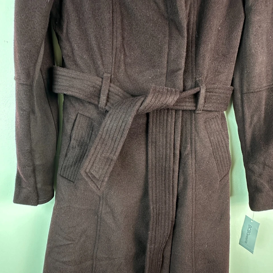 BCBGeneration Womens XS Burgundy Zip Up Mid Thigh Length Coat NWT CS13 - Image 3 of 4