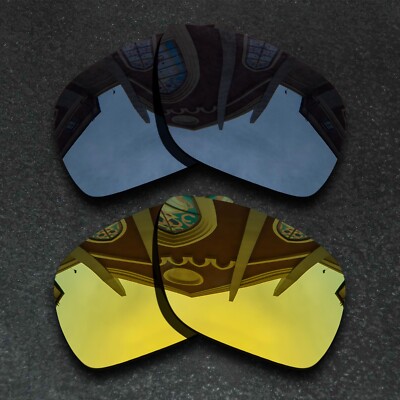 Black&Gold Anti-Scratch Replacement Lenses For-Oakley Dispatch 1 Polarized
